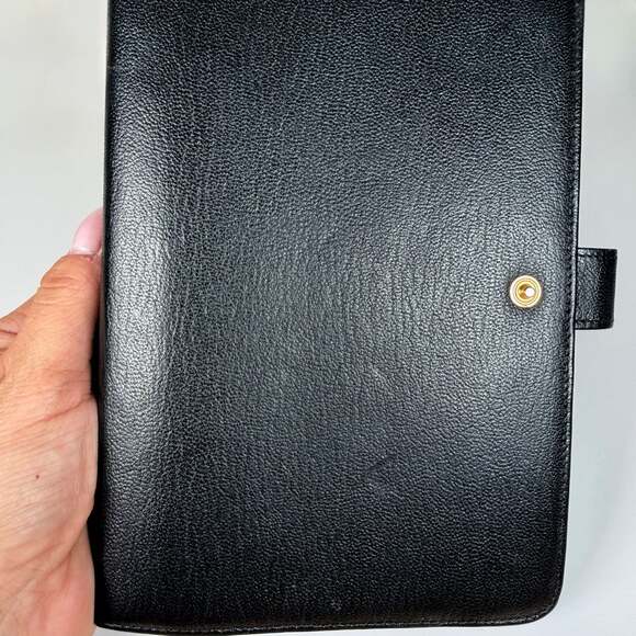 Chanel Vintage Black Caviar Leather CC 6-Ring Agenda Planner Cover